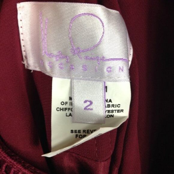 Hayley Paige Occasions Wine 5912 Bridesmaids Gown size 2 - Picture 7 of 8
